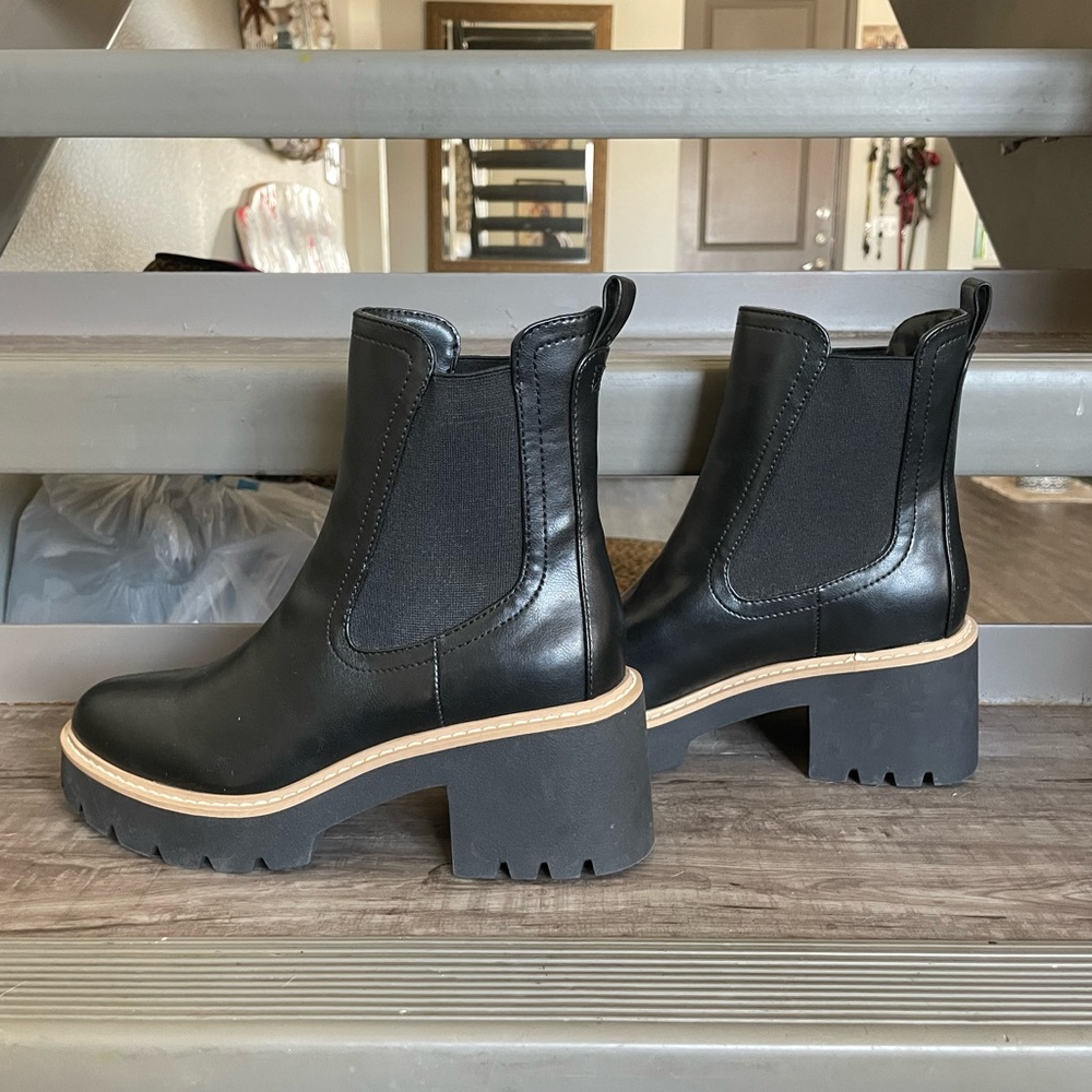 Black Chunky Heel Ankle Boots